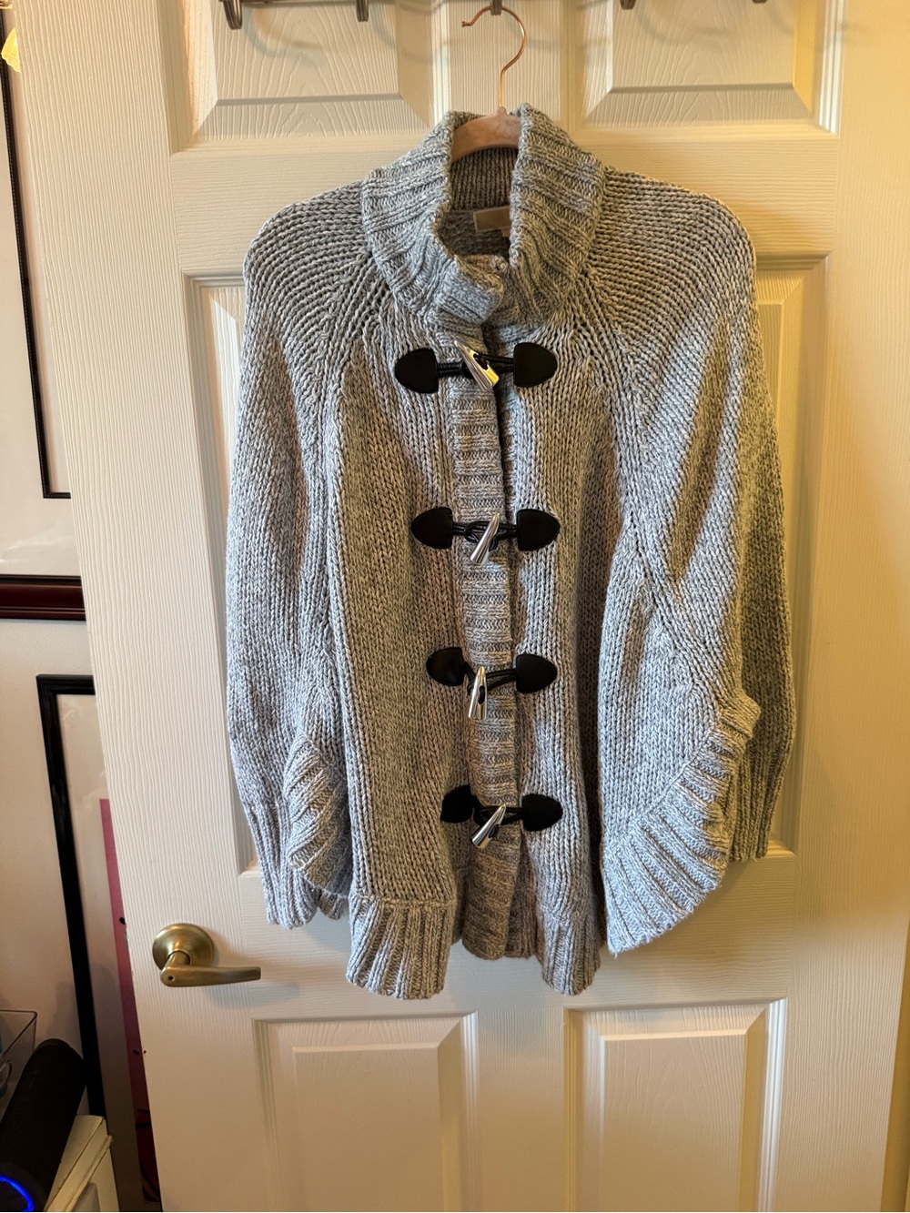 Michael Kors Gray Chunky Knit Sweater Cardigan